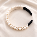 Xelqoriv™ Classic Faux Pearl Padded Headband, Elegant Cream Hair Hoop with Comfort Tips for Women