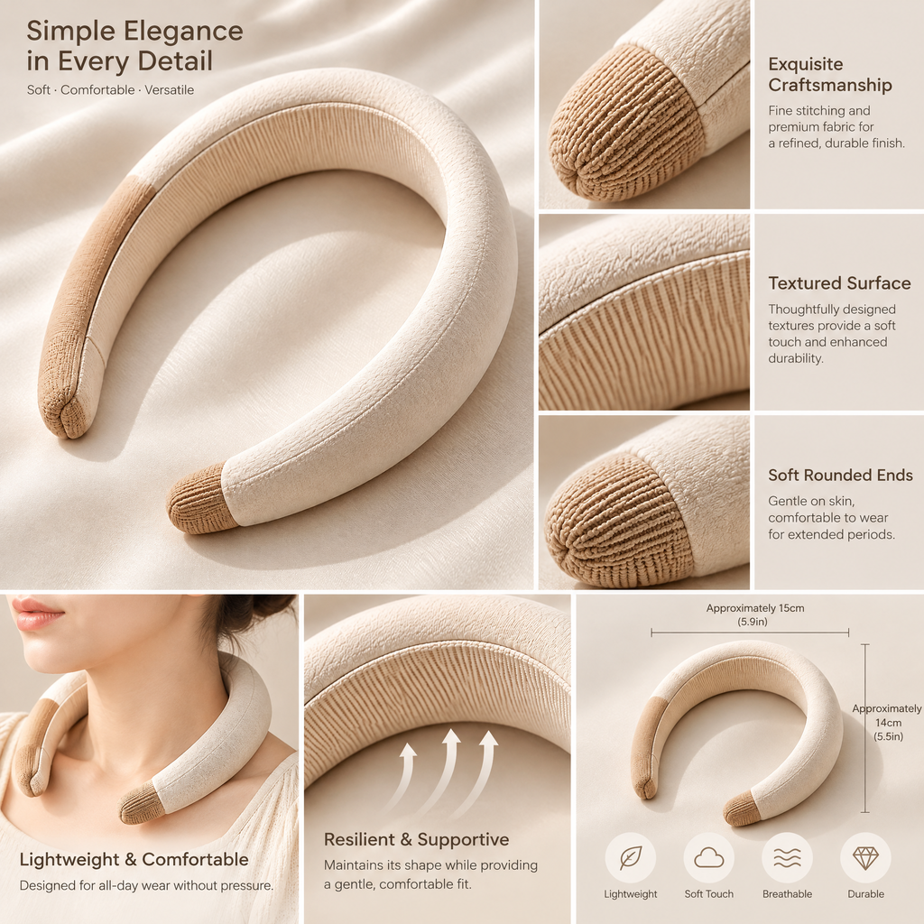 Xelqoriv™ Padded Cloud Spa Headband – Non-Slip Soft Aesthetic Hairband for Skincare, Makeup &amp; Daily Wear